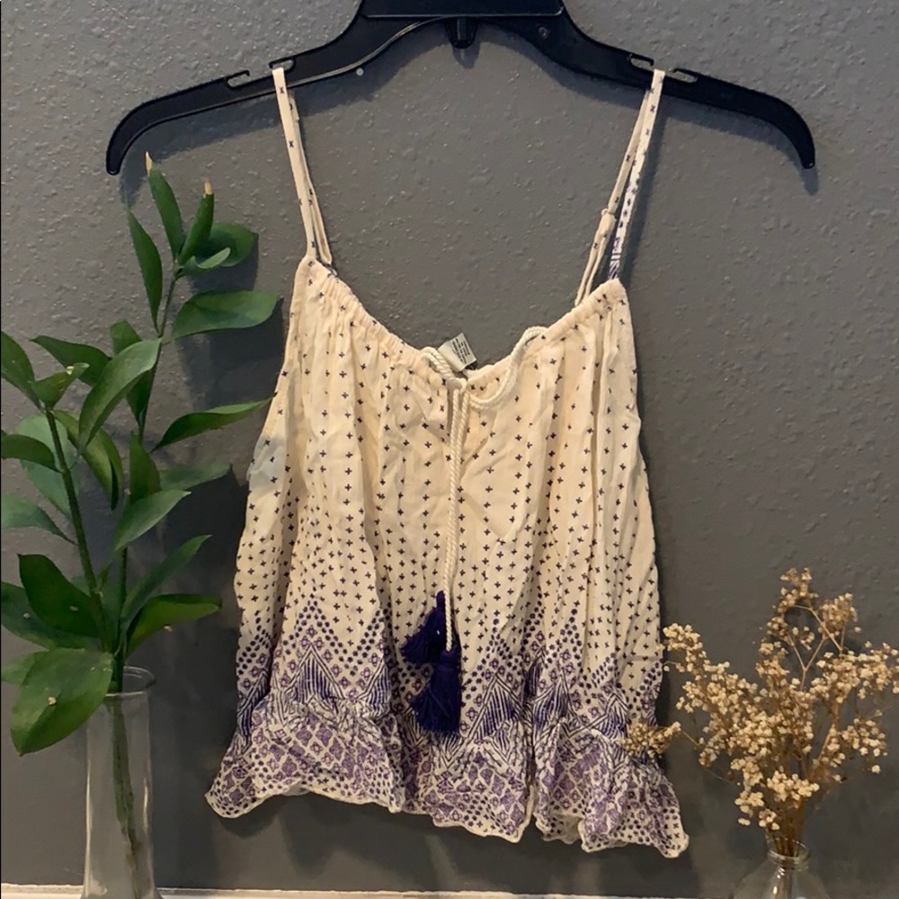 Bohemian Blue and White Tank Cami Top
